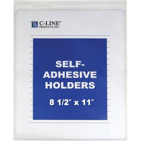 C-LINE PRODUCTS Shop Ticket Holder, Self Adhesive, 8-1/2"x11", 50/BX, Clear 50PK CLI70911